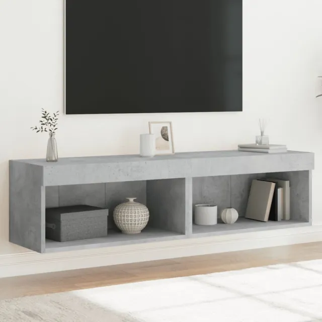 vidaXL Tv-meubels met LED-verlichting 2 st 60x30x30 cm betongrijs grijs, foto 2