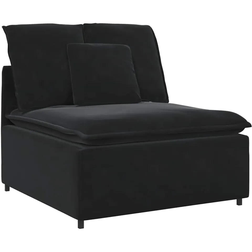 vidaXL Modulaire bank met kussens zwart, foto 4