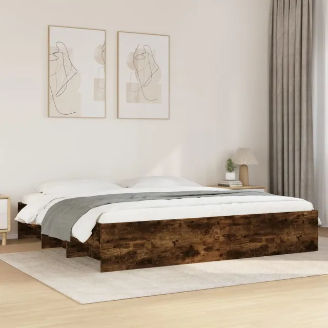 vidaXL Bedframe zonder matras hout gerookt eikenkleurig 180x200 cm