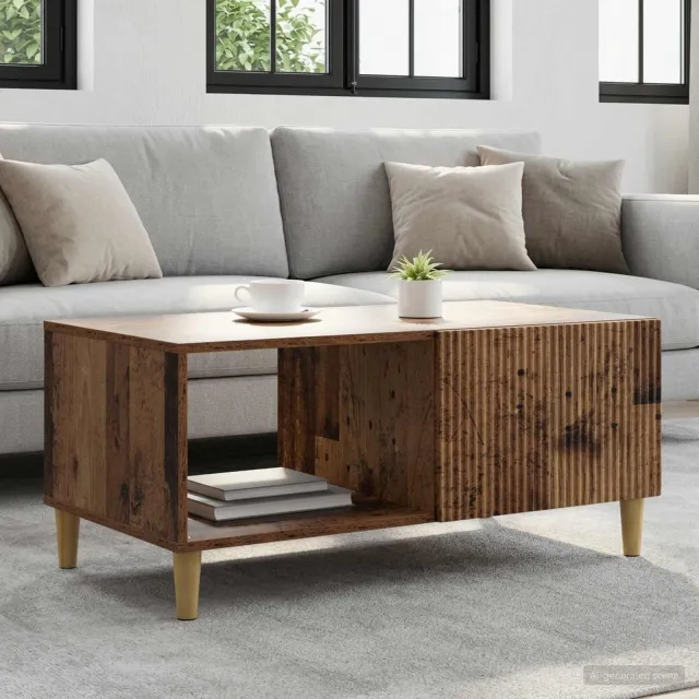 vidaXL Salontafel Oud hout 90 x 50 x 40 cm Bewerkt hout Bruin