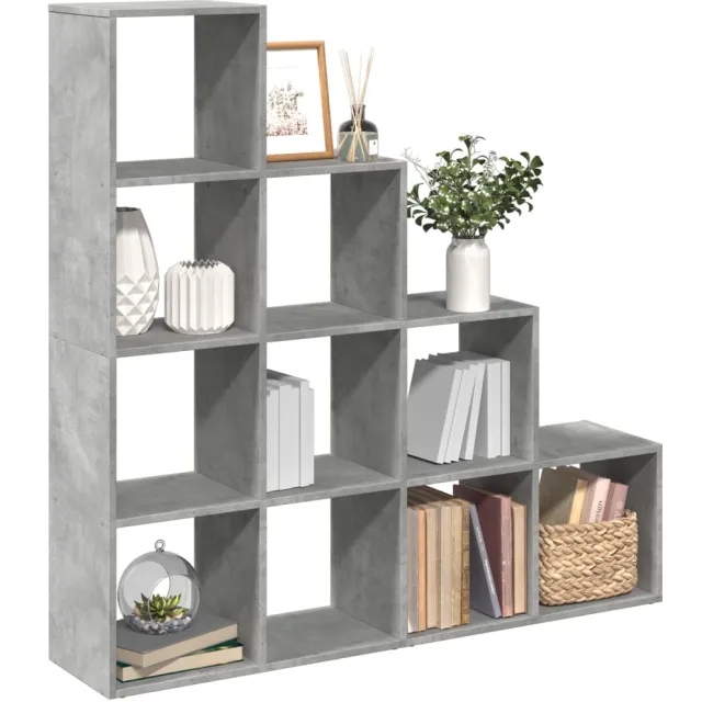 vidaXL Kamerscherm / boekenkast 4-laags 131,5x29x131,5 cm hout grijs