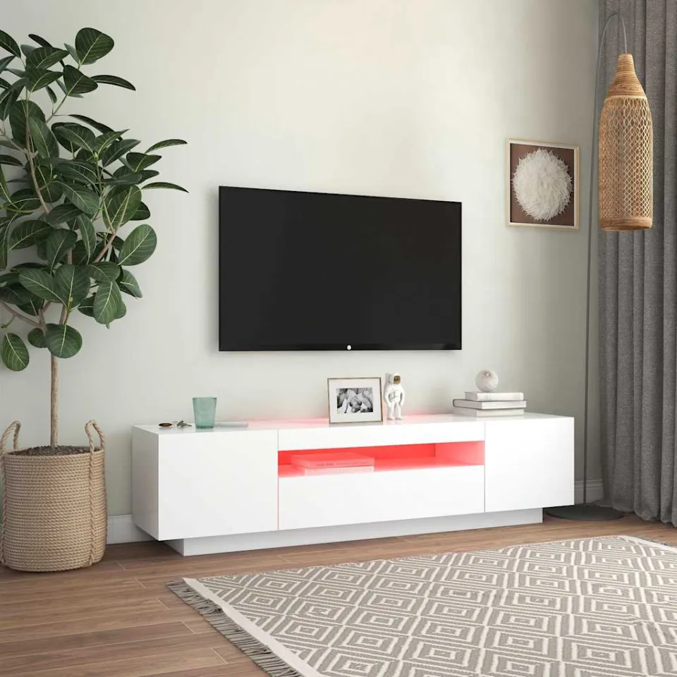 vidaXL Tv-meubel met LED-verlichting 160x35x40 cm wit, foto 3