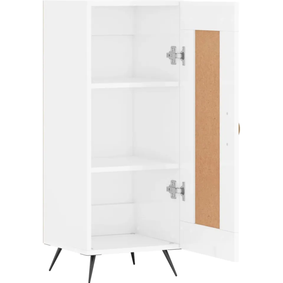 vidaXL Dressoir 34,5x34x90 cm bewerkt hout hoogglans wit, foto 3