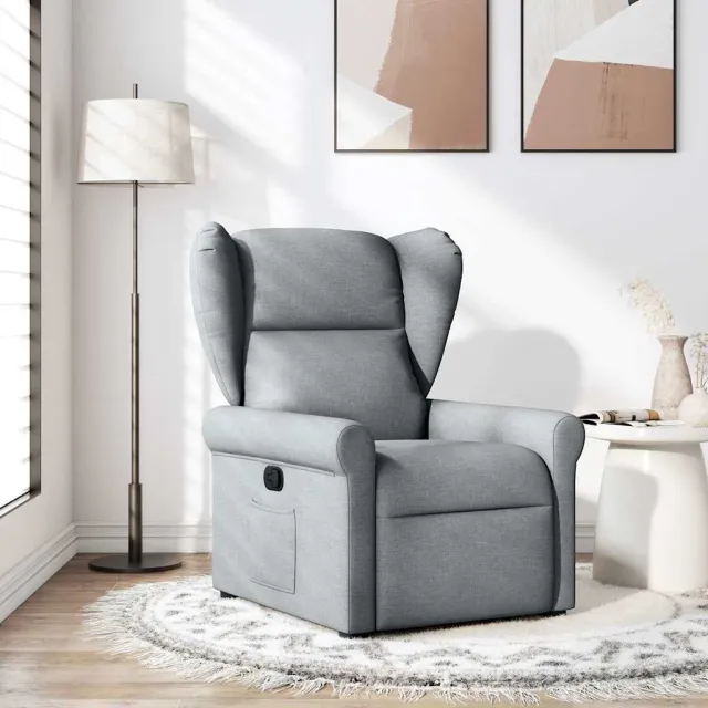 vidaXL Fauteuil verstelbaar stof lichtgrijs