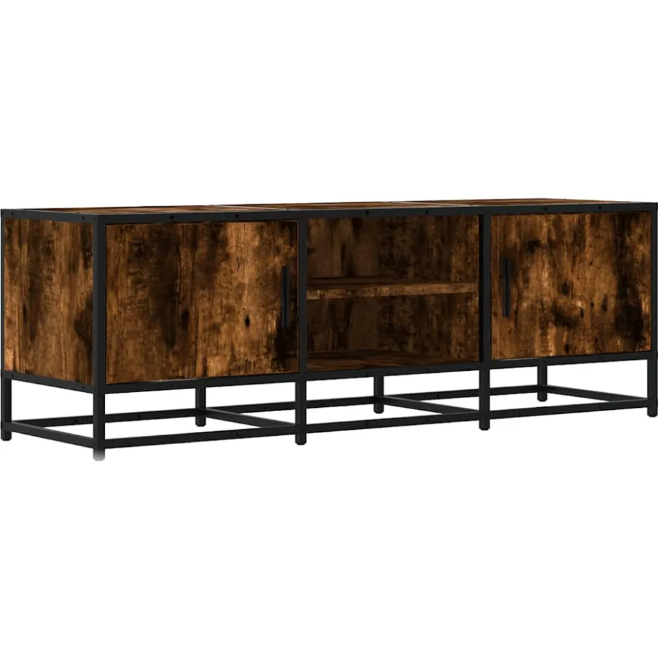 vidaXL Tv-meubel 120x35x41 cm bewerkt hout metaal gerookt eikenkleurig, foto 3