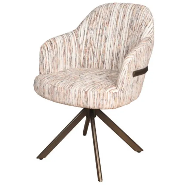 Moods Collection Eetkamerstoel New york poot Venus 360 anodic brown - be stylish multigrey Lichtgrijs