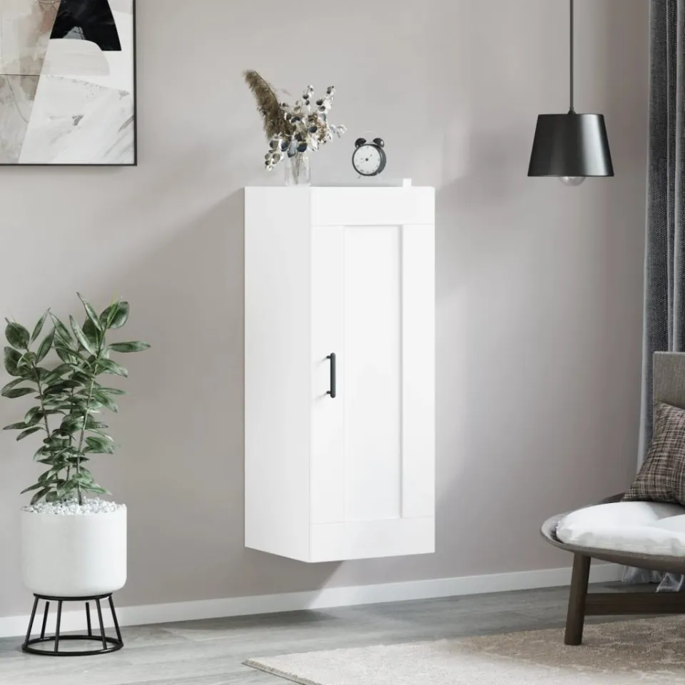 vidaXL Wandkast 34,5x34x90 cm bewerkt hout wit, foto 3
