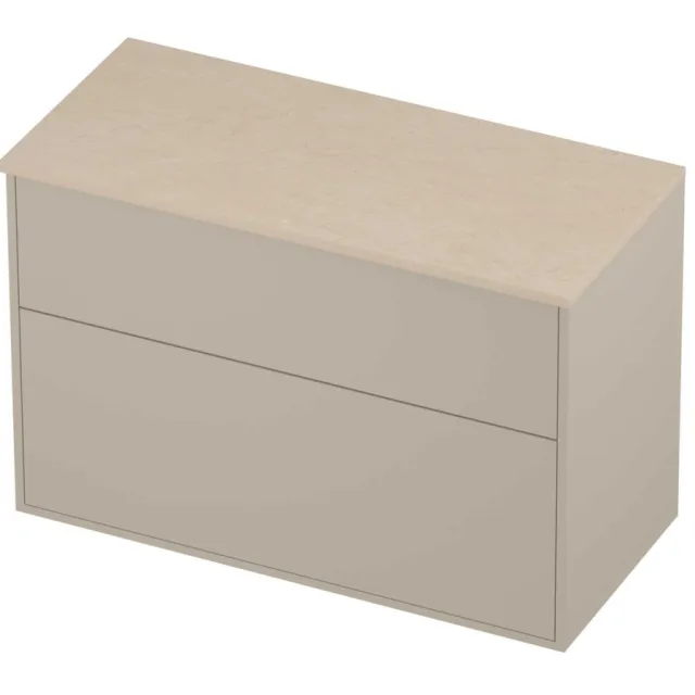 Proline Deck Badmeubelset Hardsteen Voor Grepen Asymmetrisch 100x46x67 cm Sand Stone Soft Linen Beige