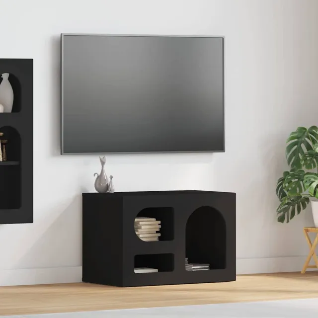vidaXL TV-kast ELST 60 x 35 x 40 cm Zwart Bewerkt hout, foto 2