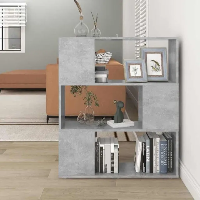 vidaXL Boekenkast/kamerscherm 80x24x94 cm bewerkt hout betongrijs grijs, foto 2