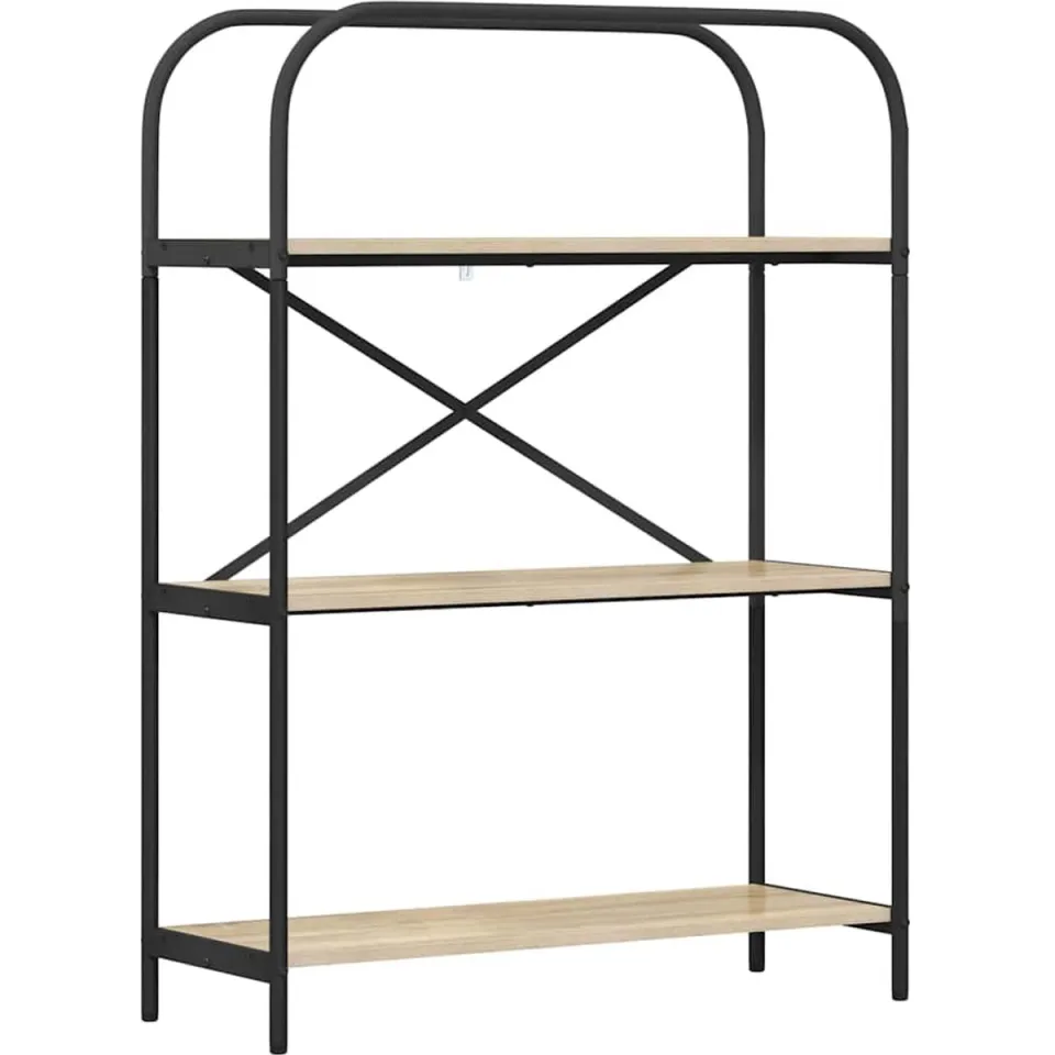 vidaXL Boekenkast 3-laags 80 x 30 x 109 cm Bewerkt hout Sonoma Eiken, foto 3
