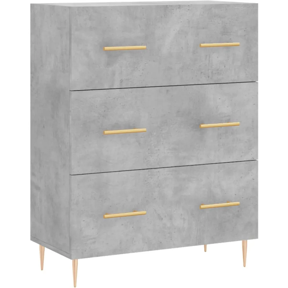 vidaXL Dressoir 69,5x34x90 cm bewerkt hout betongrijs grijs, foto 3