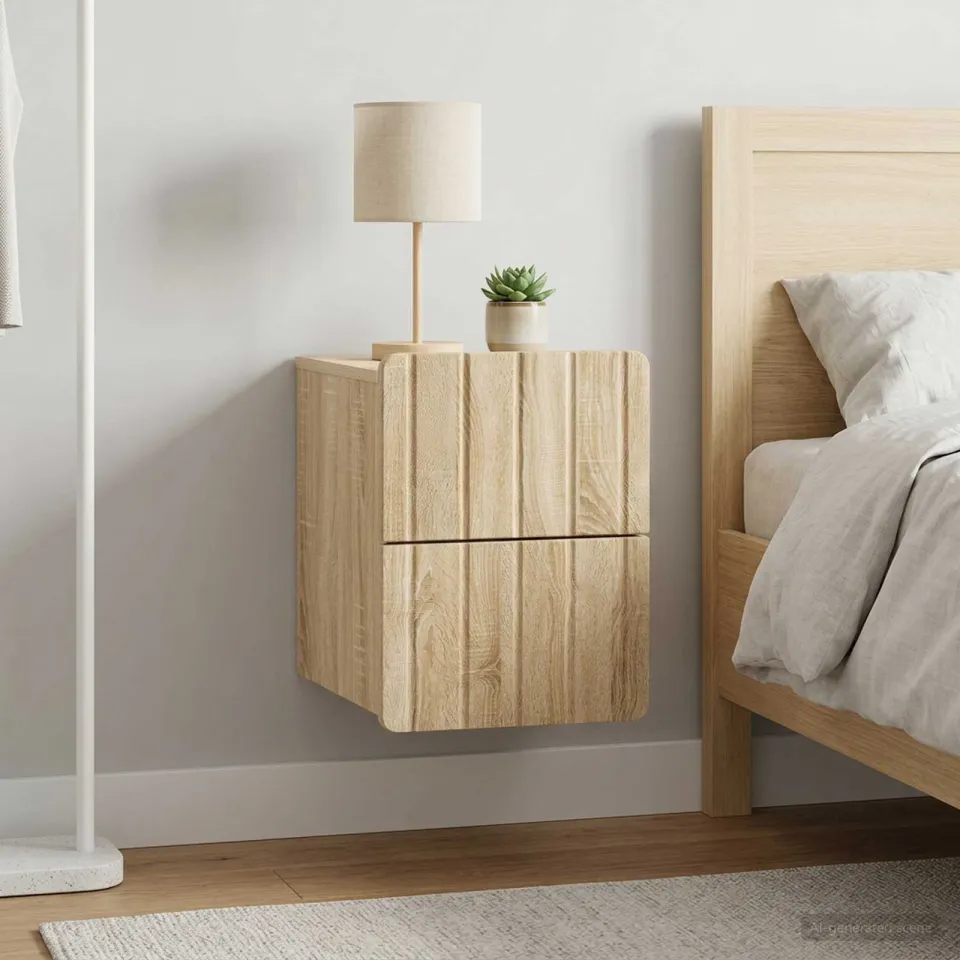 vidaXL Wandbeugel Bedkast 2 st Sonoma Eiken 33 x 34,5 x 43 cm, foto 4