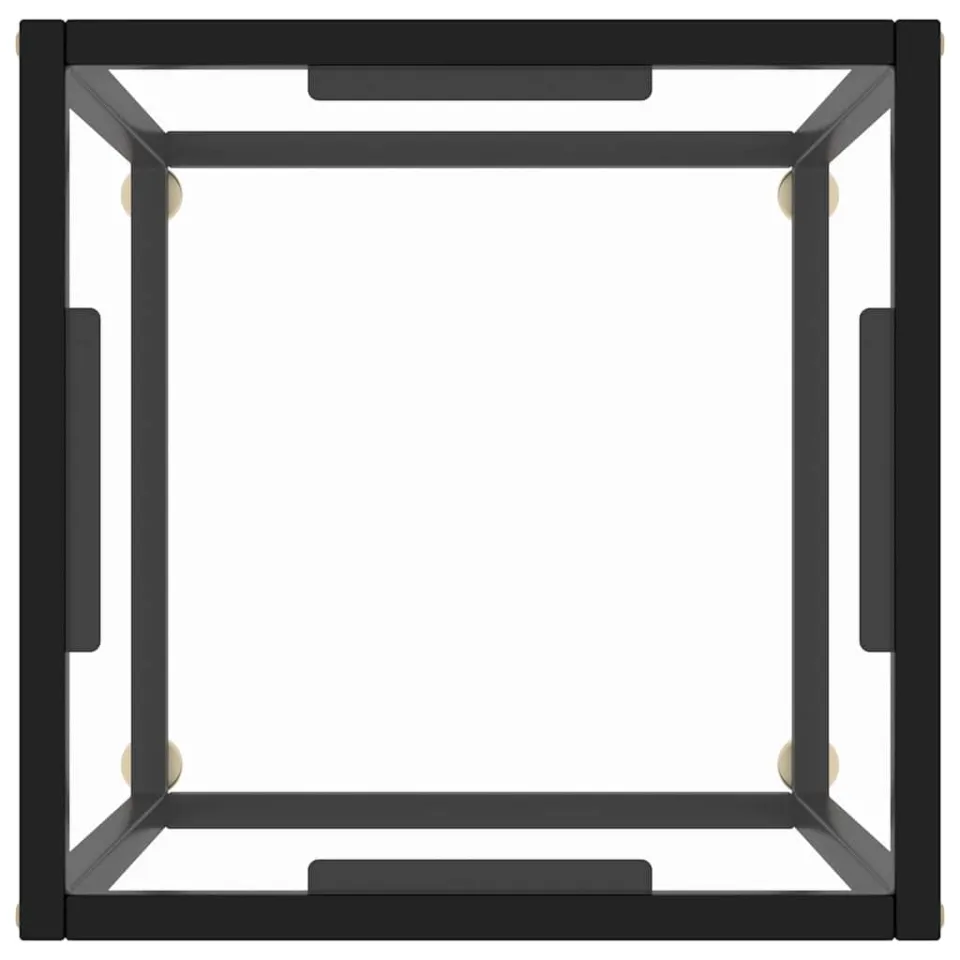 vidaXL Salontafel met gehard glas 40x40x50 cm zwart, foto 3