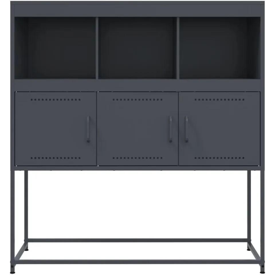 vidaXL Dressoir 100,5x39x107 cm staal antracietkleurig, foto 4