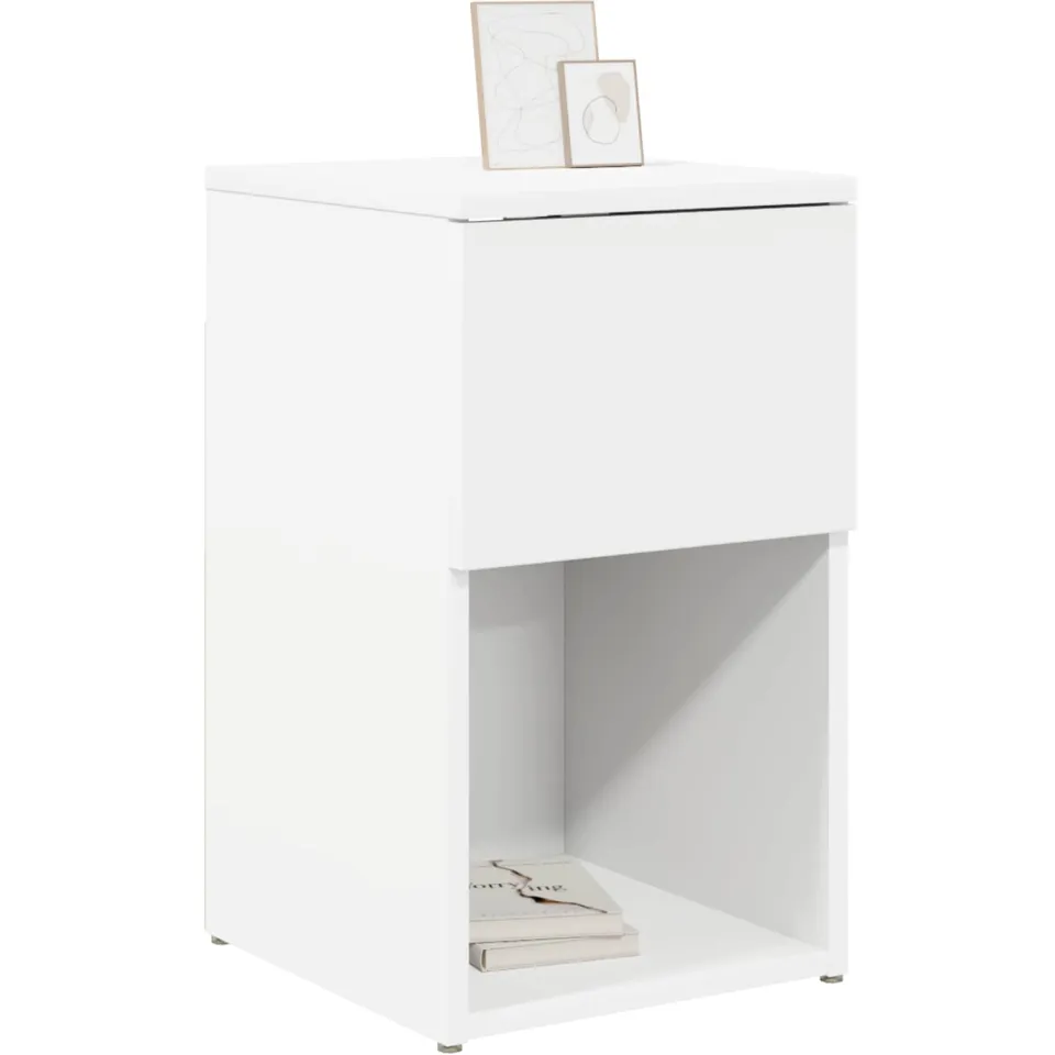 vidaXL Bed kast Wit 29 x 31,5 x 49 cm Bewerkt hout