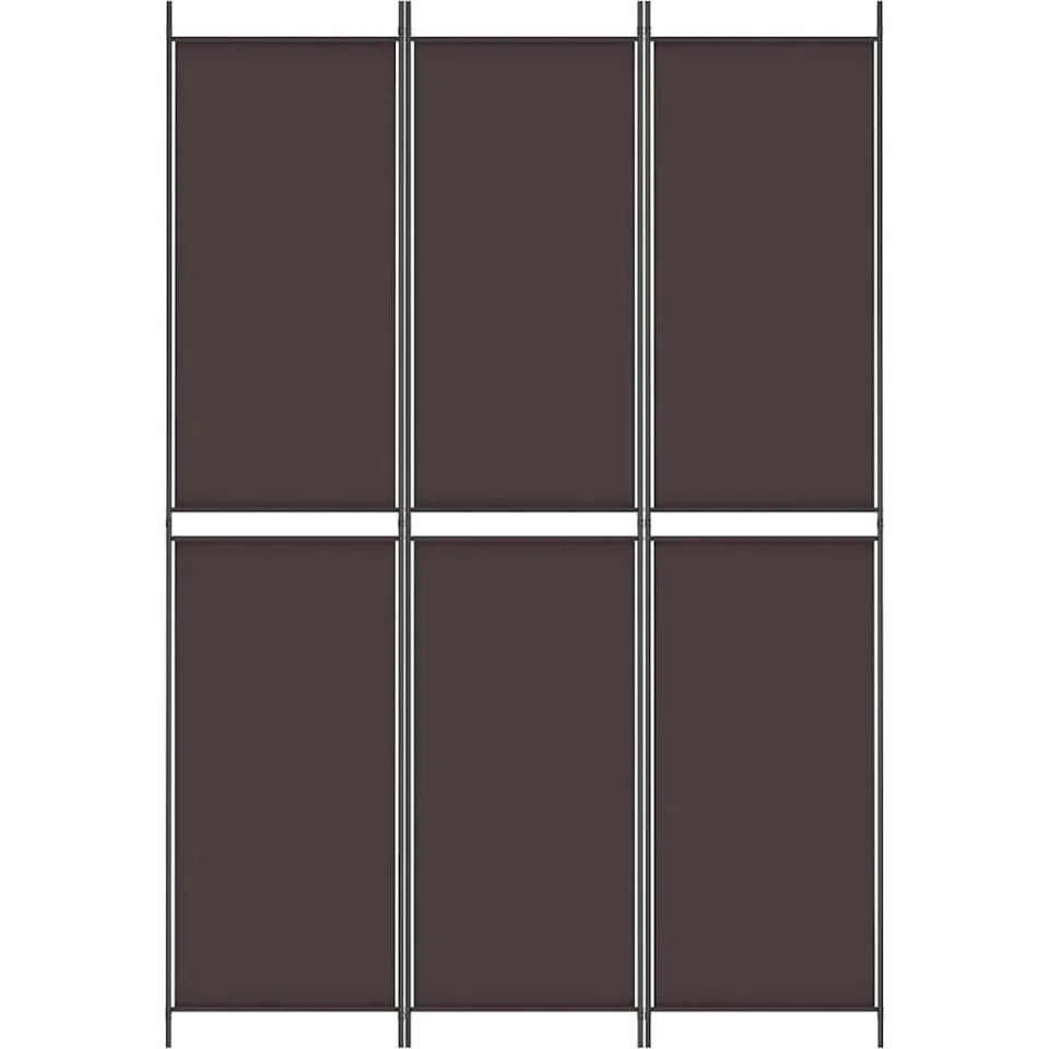 vidaXL Kamerscherm met 3 panelen 150x220 cm stof bruin