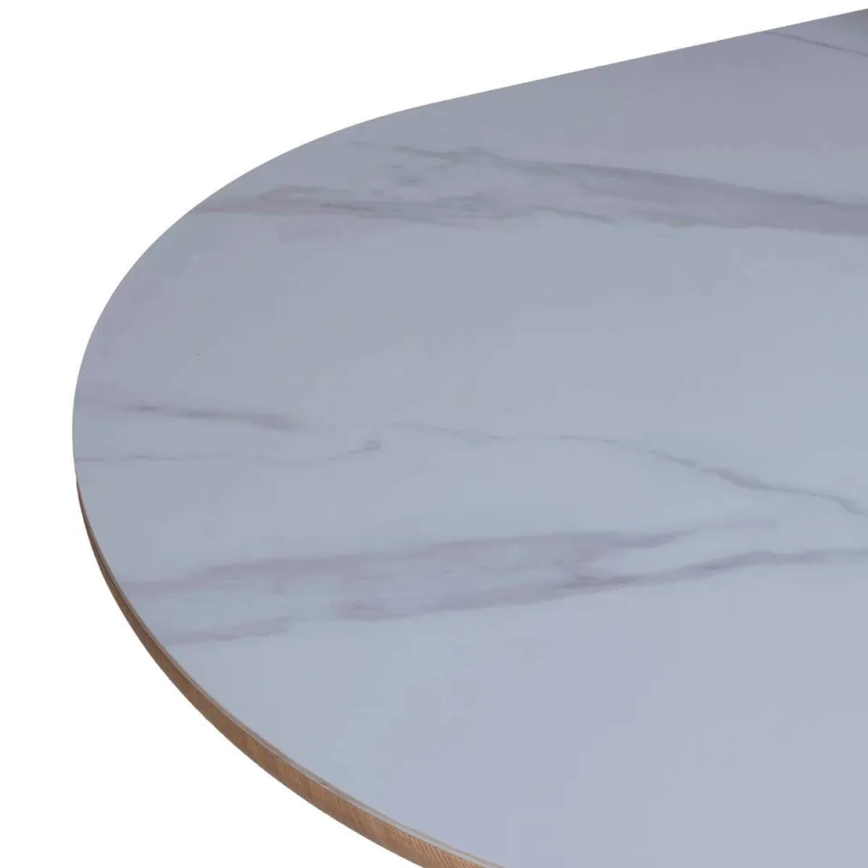 Giga Meubel Eettafel Alba - Wit Keramiek/Naturel - 200x90x77cm, foto 5