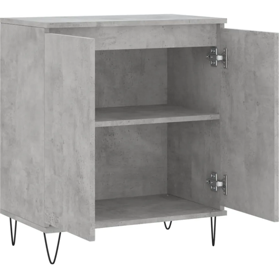 vidaXL Dressoir 60x35x70 cm bewerkt hout betongrijs grijs, foto 4