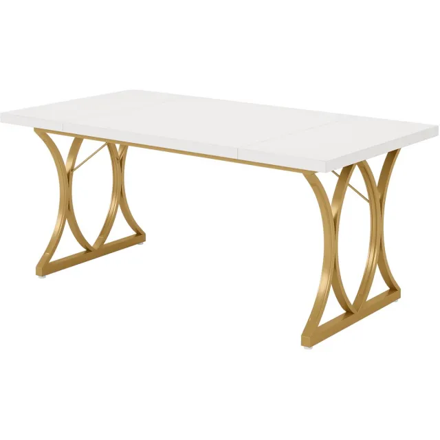 Happiq Eettafel - Keukentafel - Eetkamertafel - Voor 4-6 personen - Wit