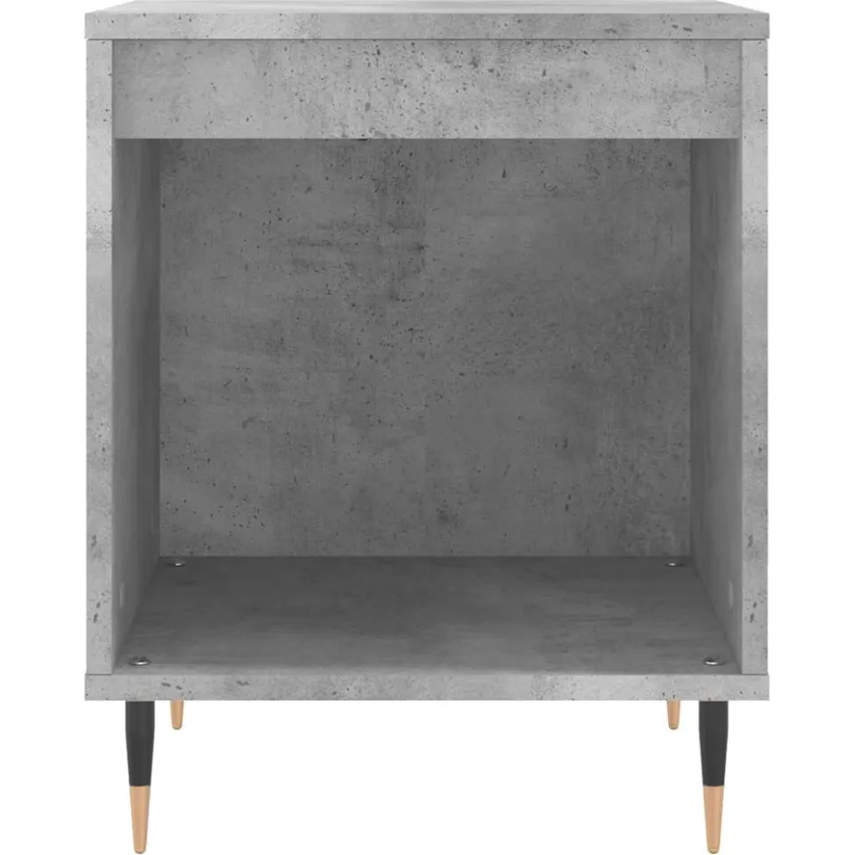 vidaXL Nachtkastje 40x35x50 cm bewerkt hout betongrijs grijs, foto 3