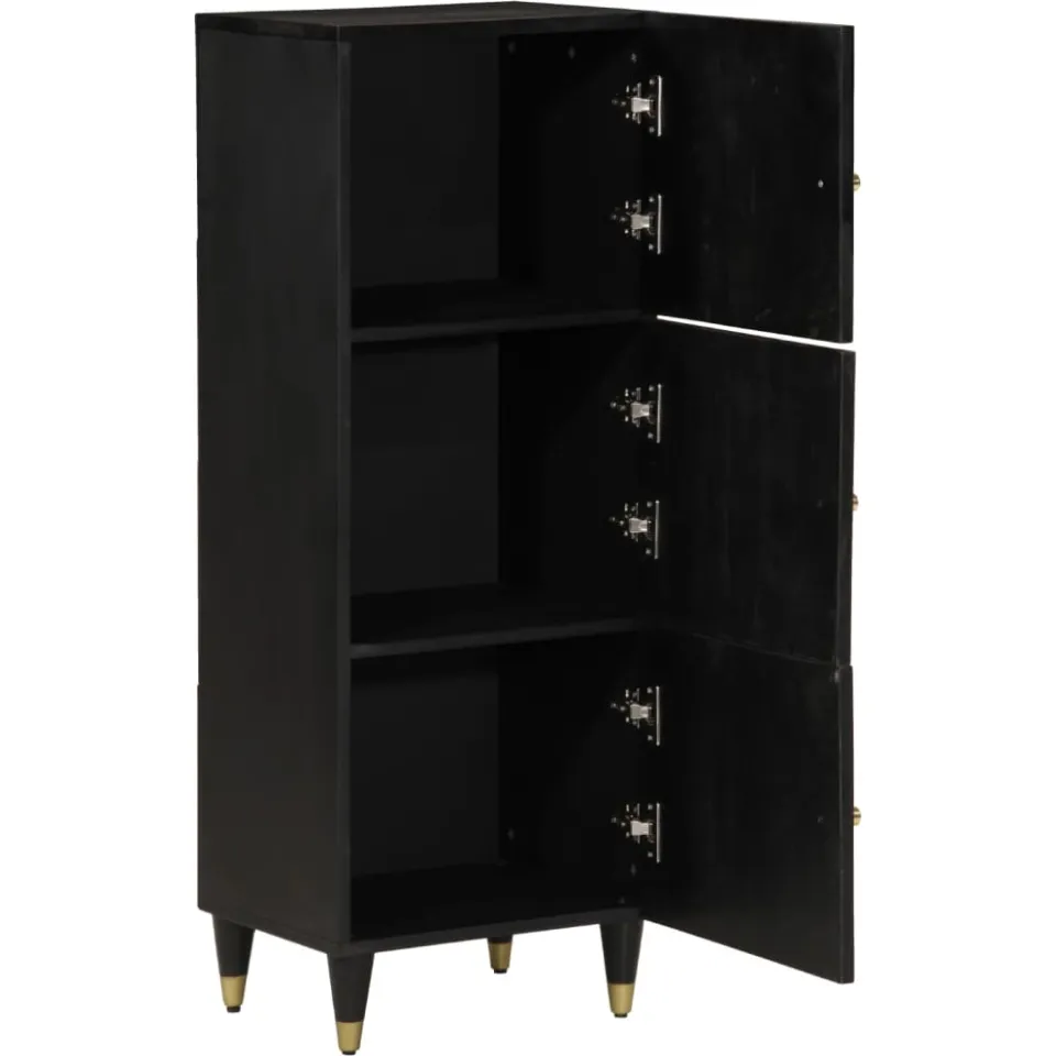 vidaXL Hoge kast 40x33x110 cm massief mangohout zwart, foto 2