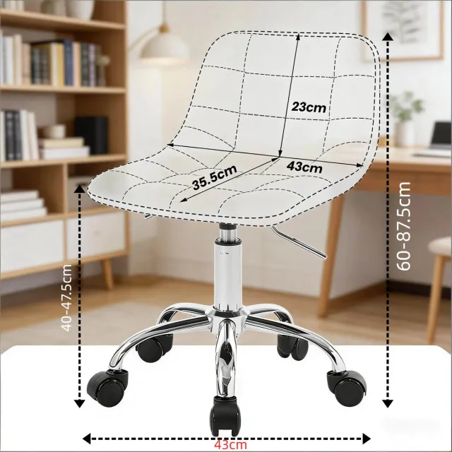 OKWISH Bureaustoel Draaibaar In Hoogte Verstelbaar Met Wieltjes Ergonomische Rugleuning Velvet Donkergrijs Voor Wonen En Werk