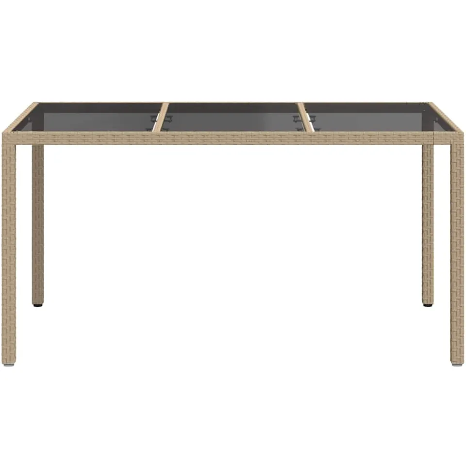 vidaXL Tuinstafel Beige 150 x 90 x 75 cm poly rattan