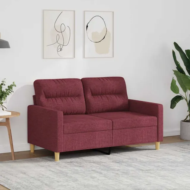 vidaXL Tweezitsbank 120 cm stof wijnrood