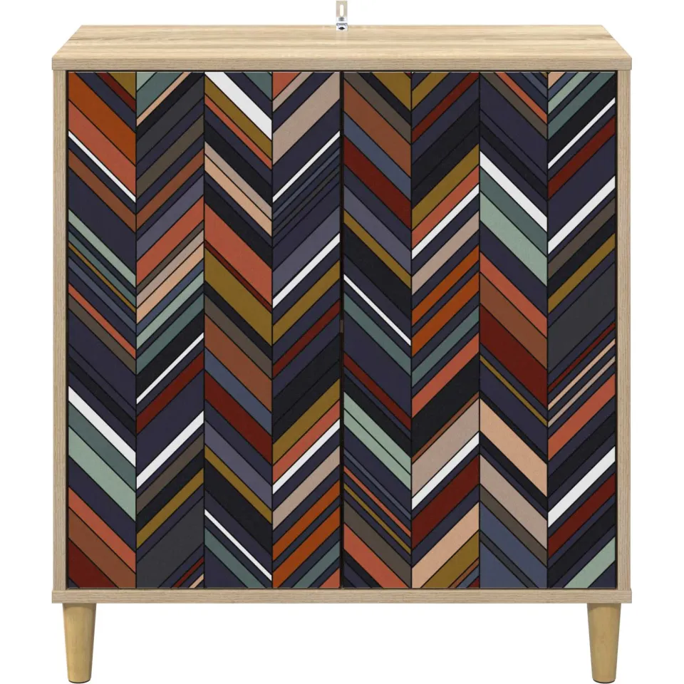 vidaXL Dressoir OMMEN Sonoma 69 x 33 x 75 cm Bewerkt hout bruin, foto 4