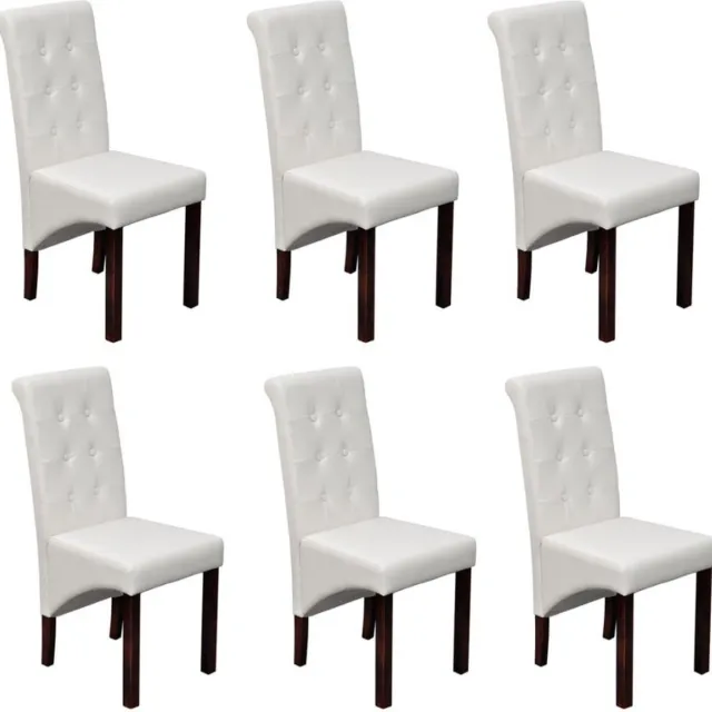 medina Eetkamerstoelen 6 st kunstleer wit bruin