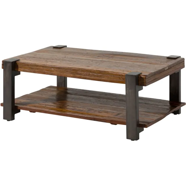 MASSIVMOEBEL24 .DE LYON #150 salontafel blank gelakt massief hout sloophout 120x45 cm