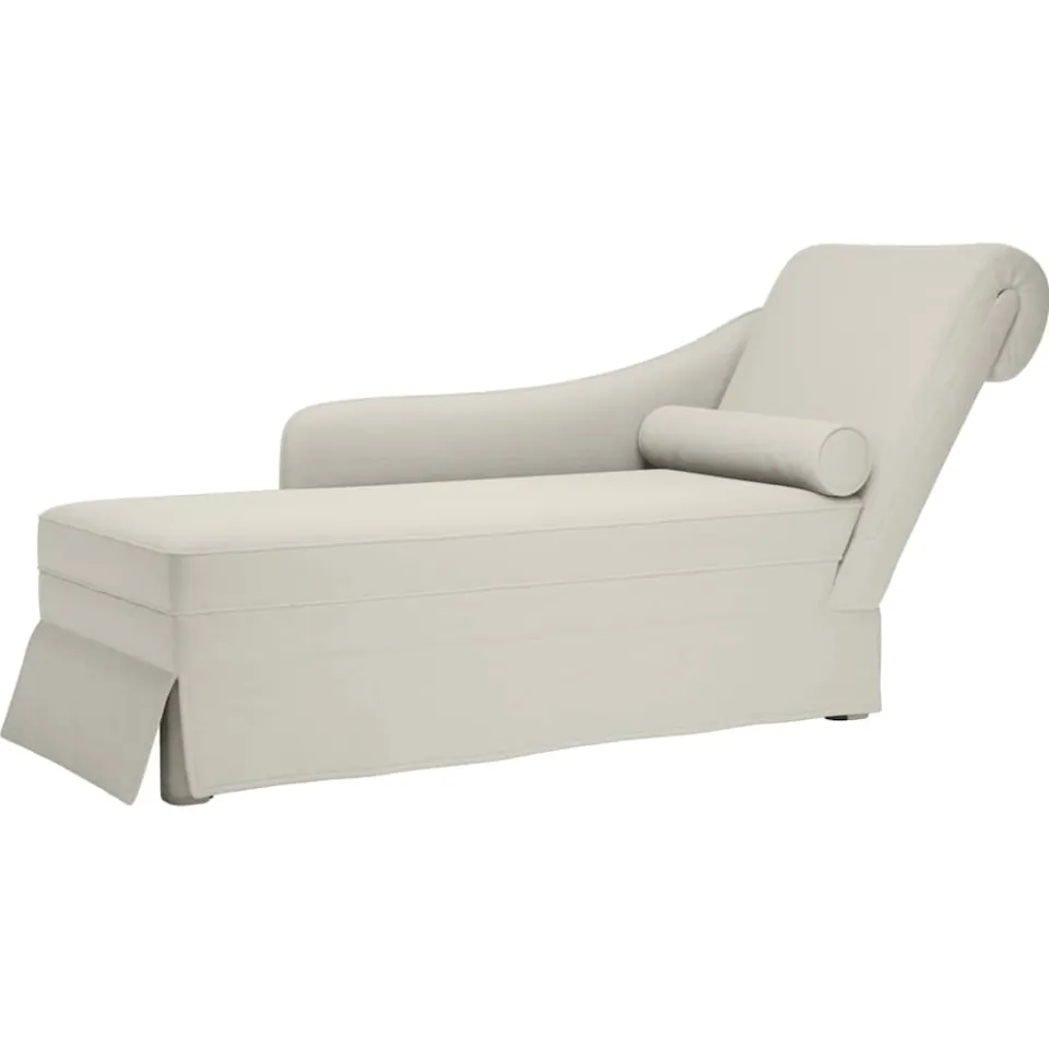 vidaXL Chaise longue met bolster en rechterarmleuning fluweel crème, foto 4
