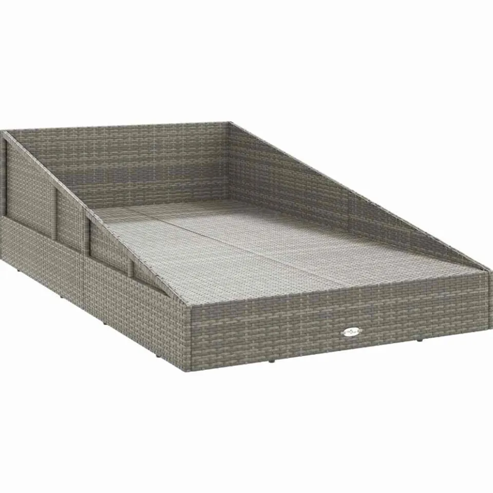 vidaXL Tuinbed 110x200 cm poly rattan grijs, foto 4