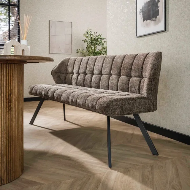 Giga Living Giga Meubel Eetkamerbank Raster - Taupe - 180x59x84cm