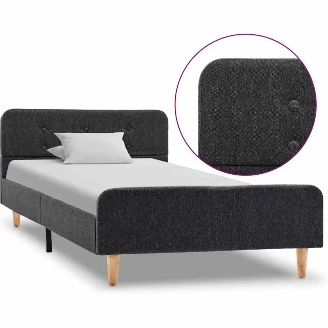 vidaXL Bedframe jute donkergrijs 90x200 cm