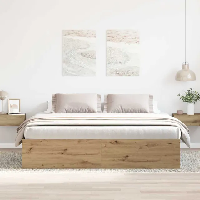 vidaXL Bedframe zonder matras 200x200 cm spaanplaat artisanaal Bruin