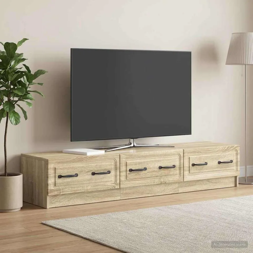 vidaXL TV-kast 147 x 34,5 x 27 cm Sonoma Eiken Bewerkt hout, foto 4