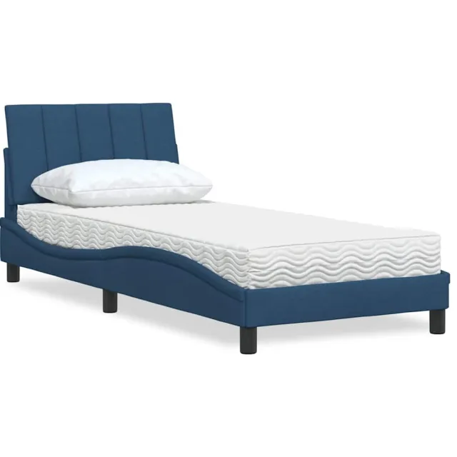 vidaXL Bed met matras "Hanko" stof blauw 80x200 cm