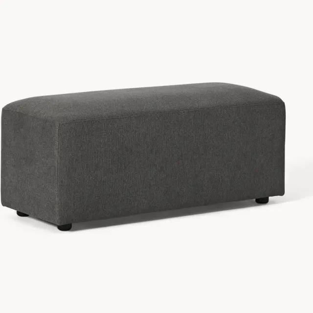 Westwing Collection Voetenbank Melva, B 99 x D 42 cm Antraciet