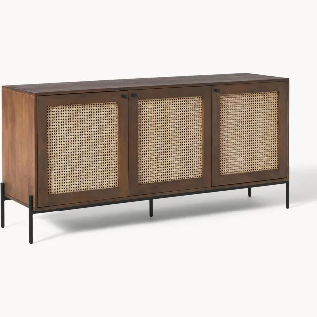Westwing Collection Dressoir Vienna met Weens vlechtwerk Bruin