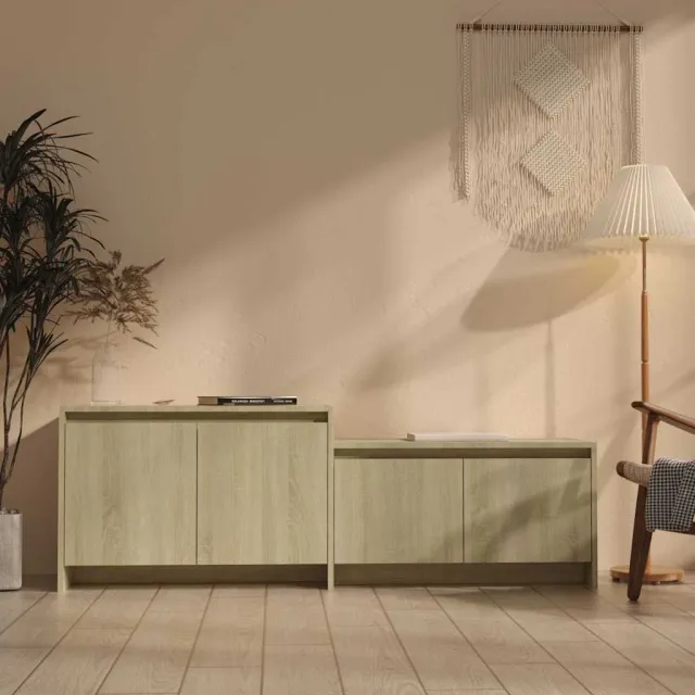 vidaXL Tv-meubel 146,5x35x50 cm bewerkt hout sonoma eikenkleurig, foto 2