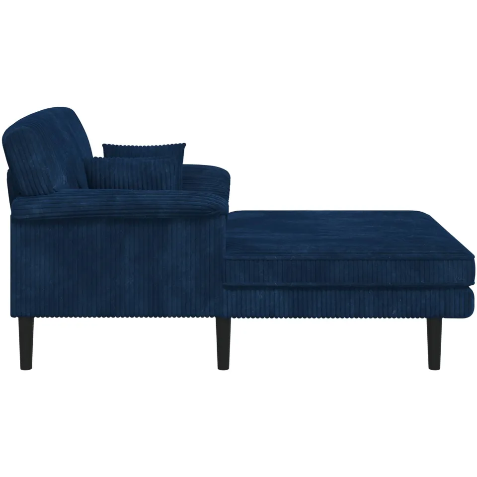 vidaXL Chaise longue Marineblauw Katoenen stof, foto 4
