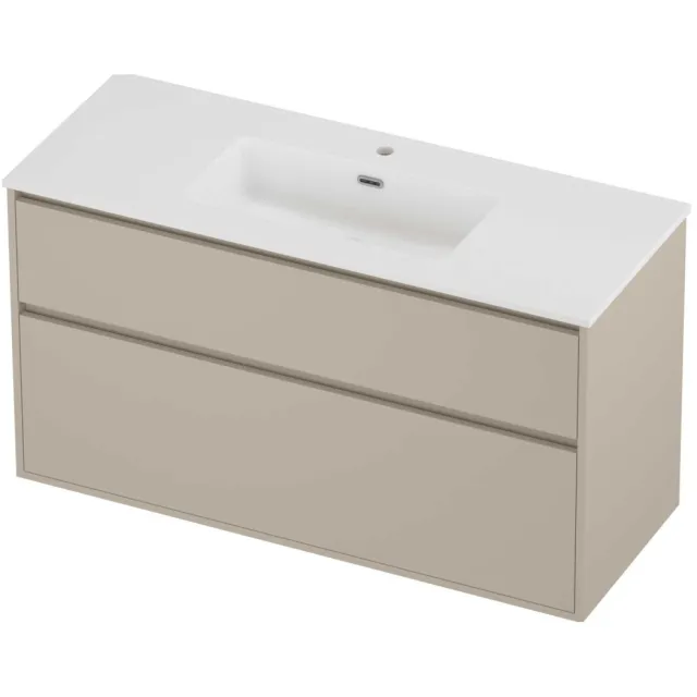 Proline Tribute Badmeubelset Porselein Elegant 1 Gat 120x46x67 cm Mat White Soft Linen Beige