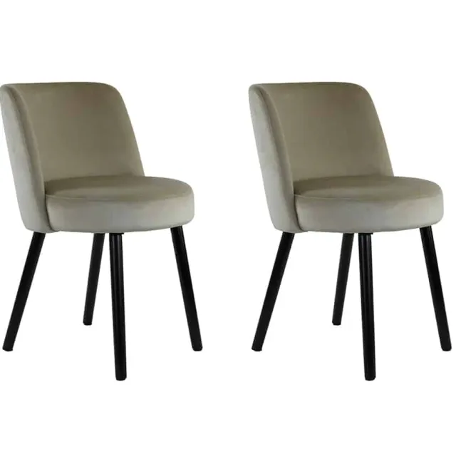 Eetkamerstoel Eckley velvet glans zilver | set van 2