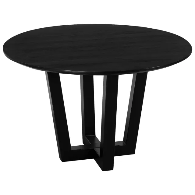 QUVIO Eettafel Sofia - Rond - ø120 cm - W-poot - FSC gecertificeerd mangohout - Zwart