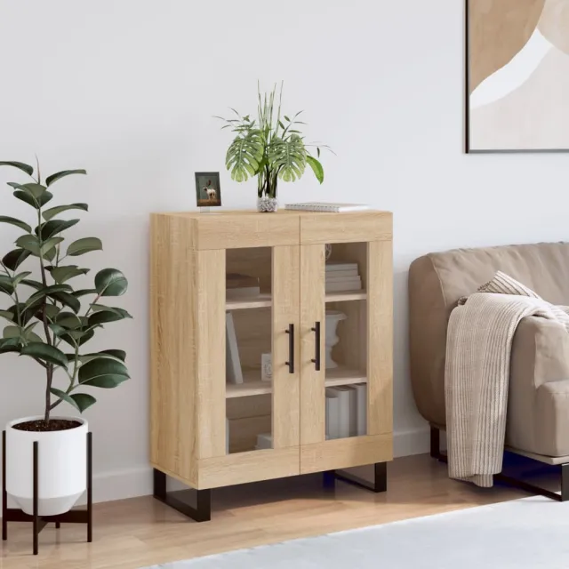 vidaXL Dressoir 69,5x34x90 cm bewerkt hout sonoma eikenkleurig, foto 2