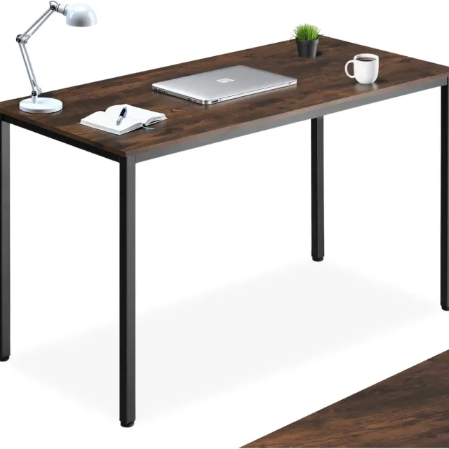 Tectake Bureau - Computerbureau - (Bureau)tafel van hout en metaal voor woonkamer, kantoor of eetkamer - Industrieel design - Zwart metalen frame - Afmetingen (LxBxH) 120 x 60 x 75,5 - Donkerbruin