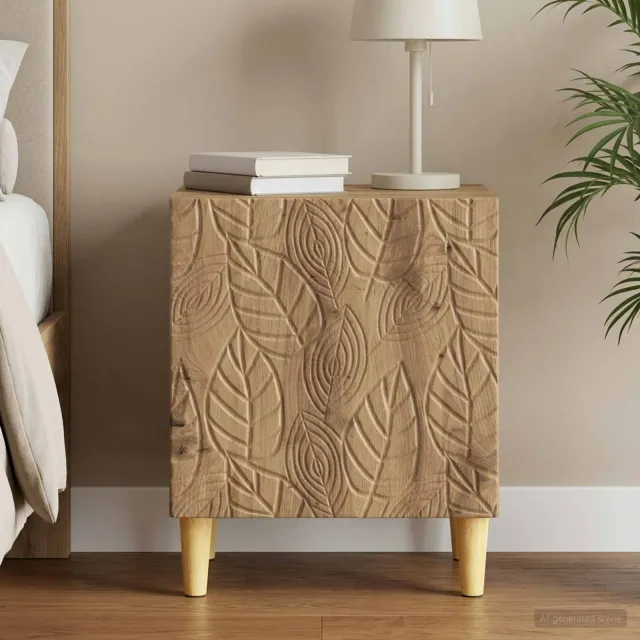 vidaXL Nachtkastje Artisanaal eiken 43 x 34,5 x 50 cm Bewerkt hout, foto 2