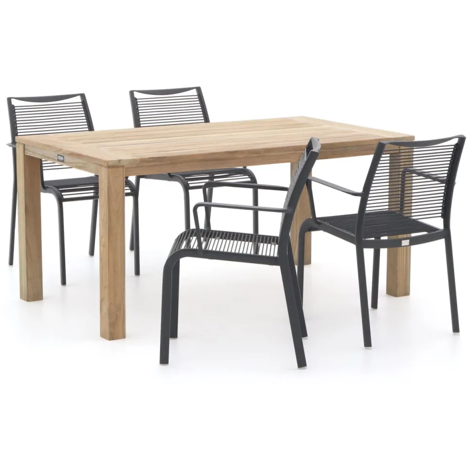 Apple Bee Hawaii/ROUGH-S 160cm dining tuinset 5-delig stapelbaar grijs, foto 5